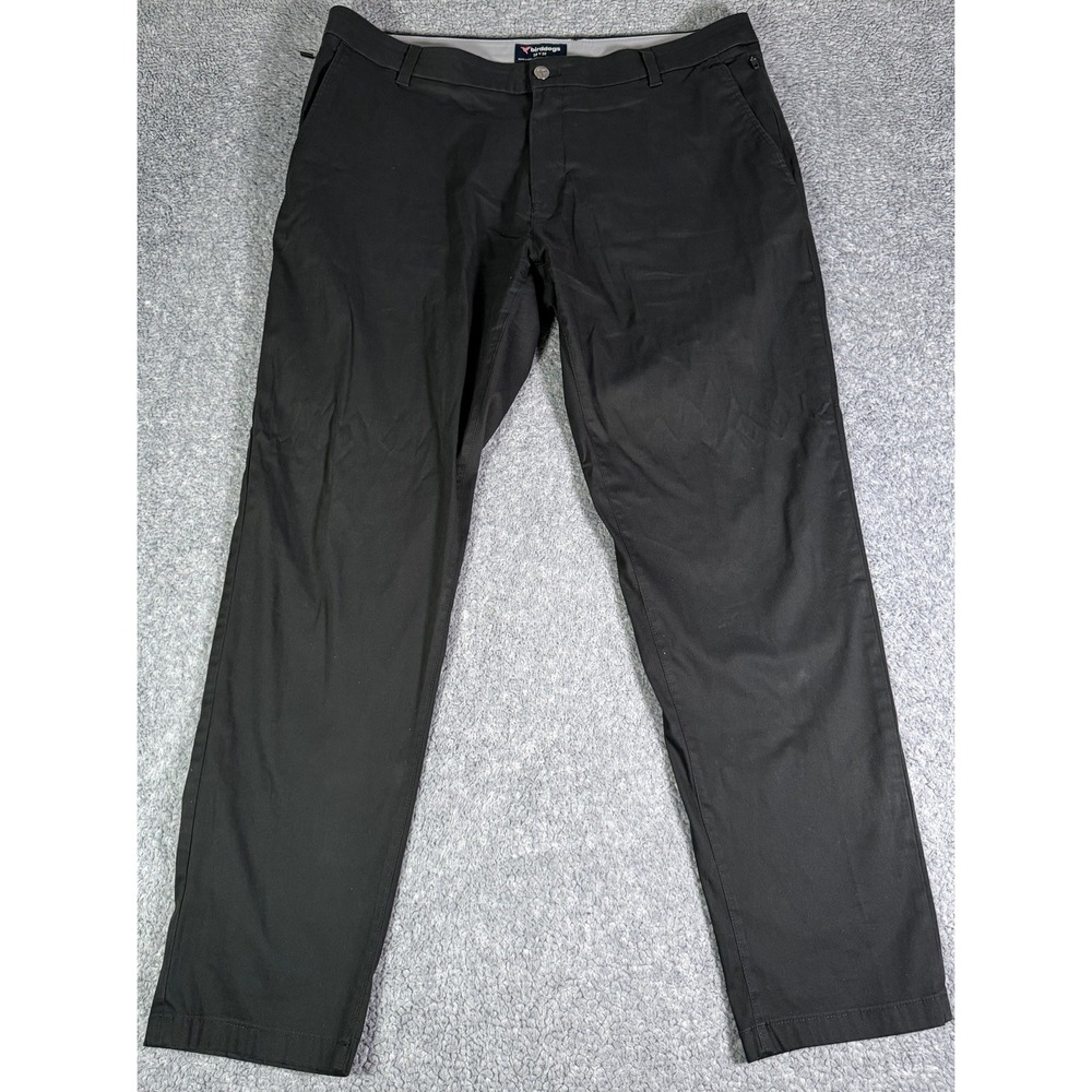 Birddogs Stretch Performance Chino Pants Mens 38x30 Black Cotton Blend Golf